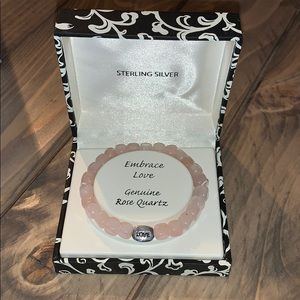 Rose Quartz Sterling Silver Bracelet NWT